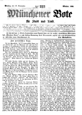 Münchener Bote für Stadt und Land Dienstag 18. September 1860