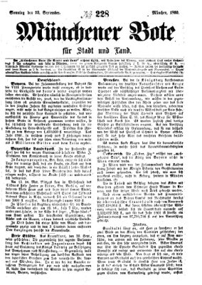 Münchener Bote für Stadt und Land Sonntag 23. September 1860