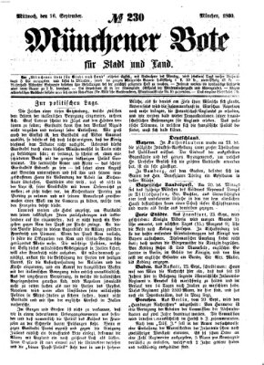 Münchener Bote für Stadt und Land Mittwoch 26. September 1860