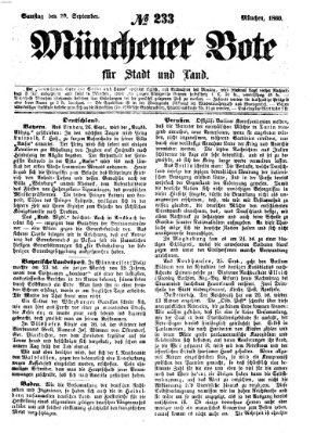 Münchener Bote für Stadt und Land Samstag 29. September 1860