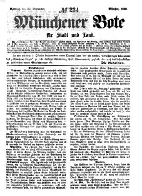 Münchener Bote für Stadt und Land Sonntag 30. September 1860