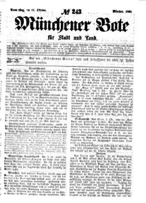 Münchener Bote für Stadt und Land Donnerstag 11. Oktober 1860