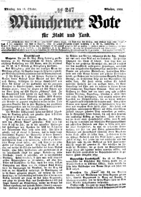 Münchener Bote für Stadt und Land Dienstag 16. Oktober 1860