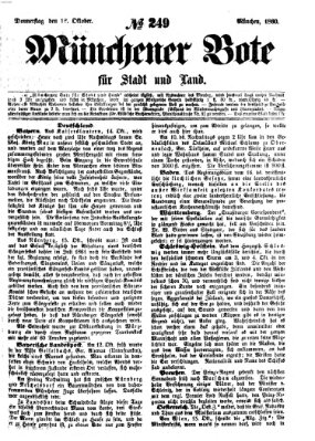 Münchener Bote für Stadt und Land Donnerstag 18. Oktober 1860