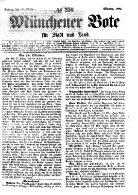 Münchener Bote für Stadt und Land Freitag 19. Oktober 1860