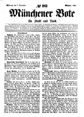 Münchener Bote für Stadt und Land Mittwoch 7. November 1860