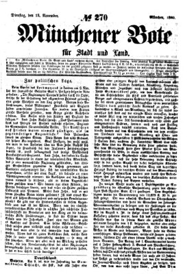 Münchener Bote für Stadt und Land Dienstag 13. November 1860