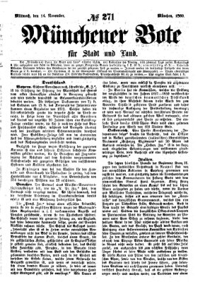 Münchener Bote für Stadt und Land Mittwoch 14. November 1860