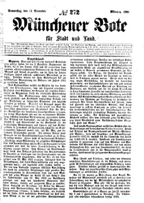 Münchener Bote für Stadt und Land Donnerstag 15. November 1860