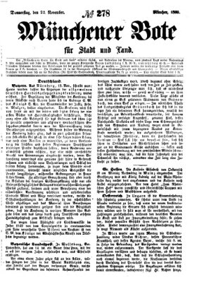 Münchener Bote für Stadt und Land Donnerstag 22. November 1860