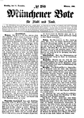 Münchener Bote für Stadt und Land Samstag 24. November 1860