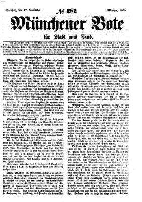 Münchener Bote für Stadt und Land Dienstag 27. November 1860