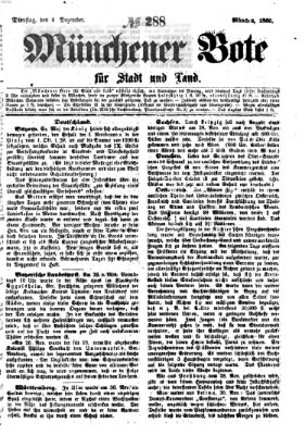 Münchener Bote für Stadt und Land Dienstag 4. Dezember 1860