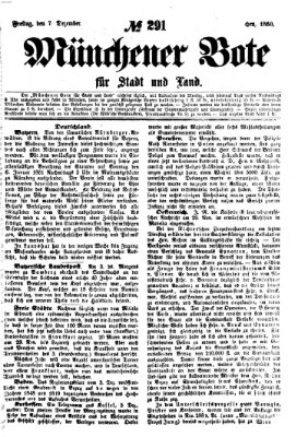 Münchener Bote für Stadt und Land Freitag 7. Dezember 1860