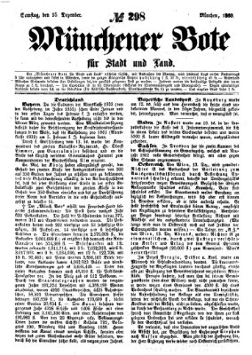 Münchener Bote für Stadt und Land Samstag 15. Dezember 1860