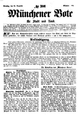 Münchener Bote für Stadt und Land Dienstag 25. Dezember 1860