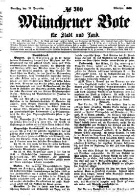 Münchener Bote für Stadt und Land Samstag 29. Dezember 1860