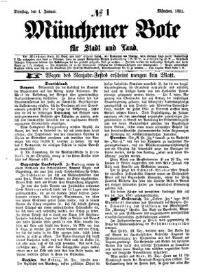 Münchener Bote für Stadt und Land Dienstag 1. Januar 1861