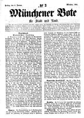 Münchener Bote für Stadt und Land Freitag 4. Januar 1861