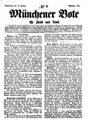 Münchener Bote für Stadt und Land Donnerstag 10. Januar 1861