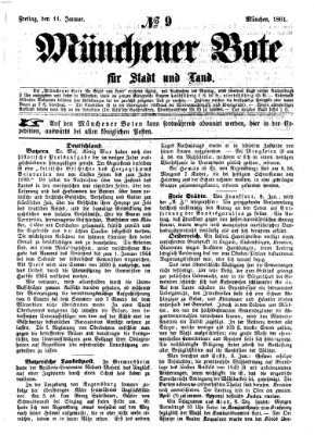 Münchener Bote für Stadt und Land Freitag 11. Januar 1861