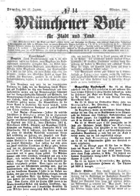 Münchener Bote für Stadt und Land Donnerstag 17. Januar 1861