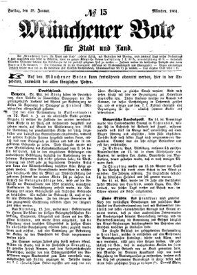 Münchener Bote für Stadt und Land Freitag 18. Januar 1861