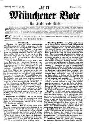 Münchener Bote für Stadt und Land Sonntag 20. Januar 1861