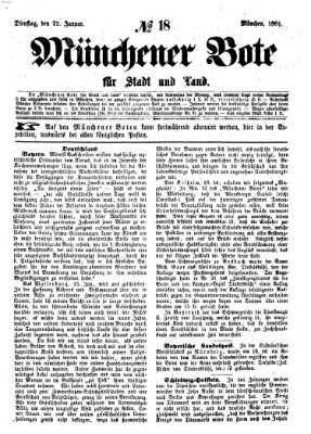 Münchener Bote für Stadt und Land Dienstag 22. Januar 1861