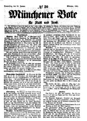 Münchener Bote für Stadt und Land Donnerstag 24. Januar 1861