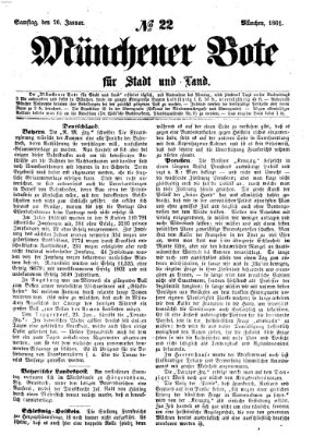 Münchener Bote für Stadt und Land Samstag 26. Januar 1861