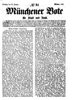 Münchener Bote für Stadt und Land Dienstag 29. Januar 1861