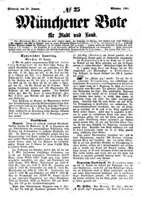Münchener Bote für Stadt und Land Mittwoch 30. Januar 1861