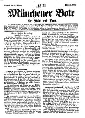 Münchener Bote für Stadt und Land Mittwoch 6. Februar 1861