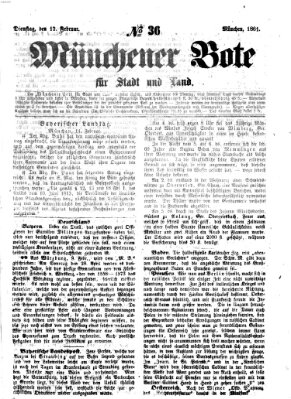 Münchener Bote für Stadt und Land Dienstag 12. Februar 1861