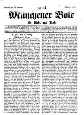 Münchener Bote für Stadt und Land Dienstag 19. Februar 1861