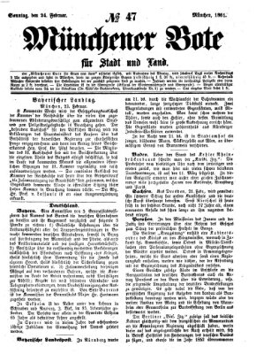 Münchener Bote für Stadt und Land Sonntag 24. Februar 1861