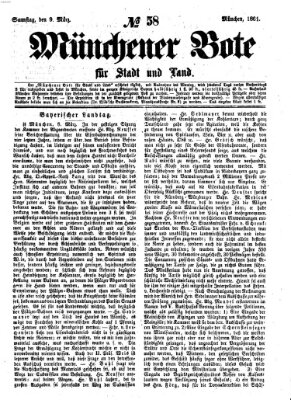 Münchener Bote für Stadt und Land Samstag 9. März 1861