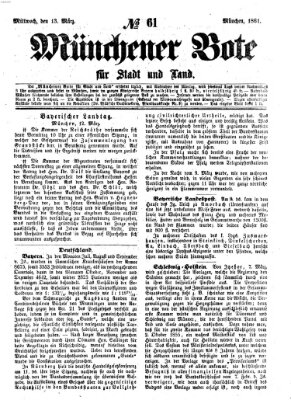 Münchener Bote für Stadt und Land Mittwoch 13. März 1861