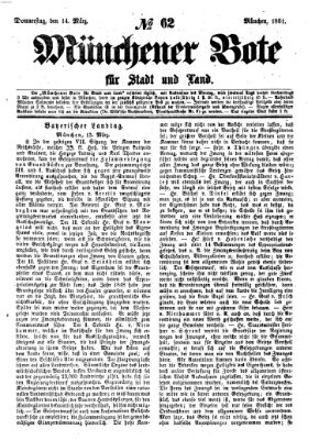 Münchener Bote für Stadt und Land Donnerstag 14. März 1861