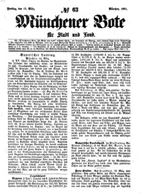 Münchener Bote für Stadt und Land Freitag 15. März 1861