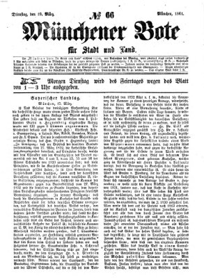 Münchener Bote für Stadt und Land Dienstag 19. März 1861