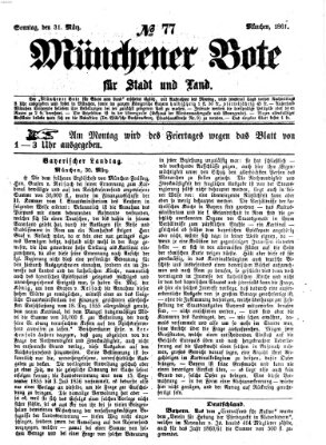 Münchener Bote für Stadt und Land Sonntag 31. März 1861