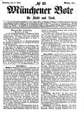 Münchener Bote für Stadt und Land Sonntag 21. April 1861