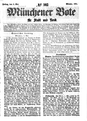 Münchener Bote für Stadt und Land Freitag 3. Mai 1861