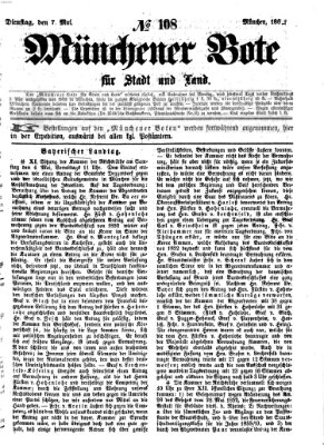 Münchener Bote für Stadt und Land Dienstag 7. Mai 1861