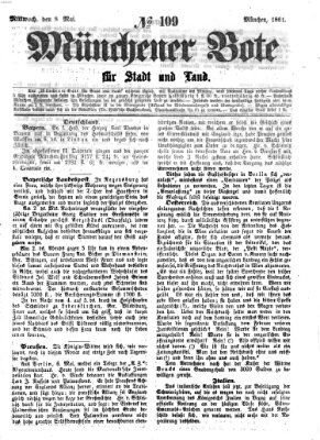 Münchener Bote für Stadt und Land Mittwoch 8. Mai 1861