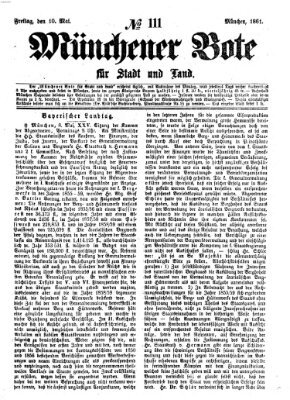 Münchener Bote für Stadt und Land Freitag 10. Mai 1861