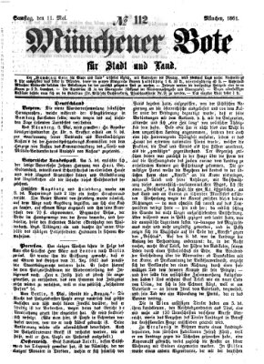 Münchener Bote für Stadt und Land Samstag 11. Mai 1861