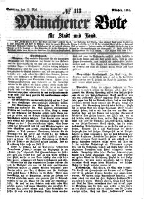 Münchener Bote für Stadt und Land Sonntag 12. Mai 1861